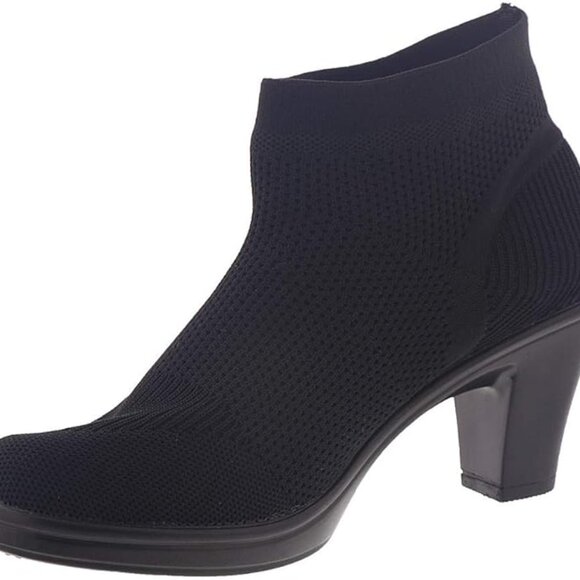 BERNIE MEV BLACK HEELED SHOE/ANKLE BOOT - Picture 1 of 2